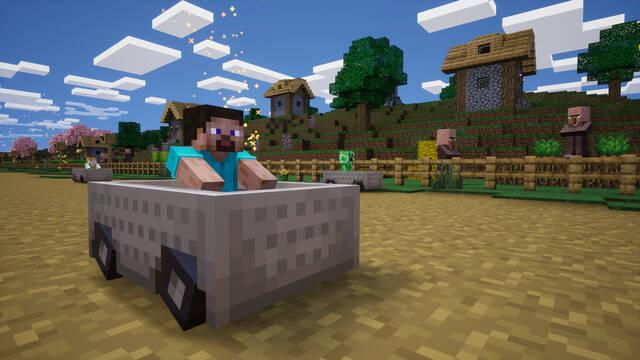 Minecraft y Sega se unen por la velocidad en un simpático DLC para Sonic Racing Crossworlds